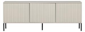 Jasnoszara szafka pod TV z litego drewna sosnowego 150x56x44 cm New Gravure – WOOOD