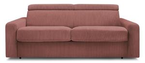 Różowa sztruksowa rozkładana sofa 195 cm Monaco – Bobochic Paris