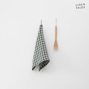 Lniana ścierka 45x65 cm Forest Green Gingham – Linen Tales