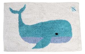 Biało-niebieski dywanik łazienkowy 52,5x83 cm Whale – Rex London