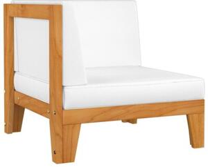 Sofa 2-osobowa z kremowymi poduszkami, lite drewno akacjowe