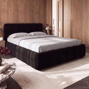 MebleMWM Łóżko tapicerowane 4794 | 140x200 | Welur | Czarny