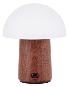 Biała/w ciemnym naturalnym kolorze lampa stołowa LED (wysokość 12,5 cm) Alice Mushroom – Gingko