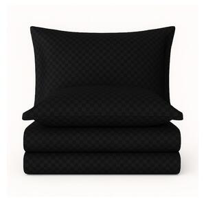 Czarna pościel jednoosobowa z bawełny renforcé 140x200 cm Checkered – Mila Home Luxury