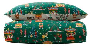 Zielona bawełniana pościel dziecięca dwuosobowa 200x200 cm Christmas Fairground – Belle & Boo