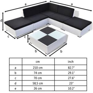 Zestaw Mebli Ogrodowych Komplet Wypoczynkowy Z Poduszkami 6-Częściowy Biały Rattan Na Taras Balkon Ogród