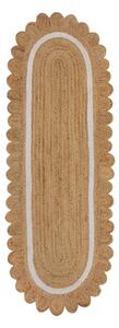 Chodnik z juty tkany ręcznie w naturalnym kolorze/w kolorze kości słoniowej 80x230 cm Grace White – Flair Rugs