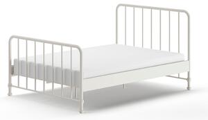 Białe metalowe łóżko dwuosobowe ze stelażem 140x200 cm BRONXX – Vipack