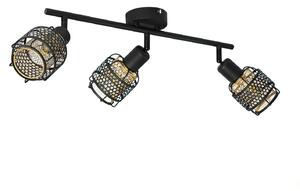 Lampa Sufitowa Lindby, Eudoria, ściemnialny, czarny, salon, metal, nowoczesny