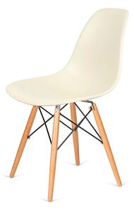 Krzesło DSW WOOD migdał imitacja drewna - podstawa drewniana bukowa
