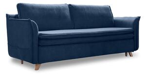 Ciemnoniebieska aksamitna rozkładana sofa 225 cm Charming Charlie – Miuform