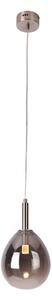 Szara lampa wisząca LED ze szklanym kloszem Lukka – Candellux Lighting