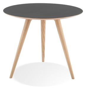 Dębowy stolik z czarnym blatem Gazzda Arp, ⌀ 55 cm