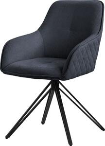 Obrotowe krzeso do jadalni ML-Design, antracytowe, wykonane z tkaniny z metalowymi nogami