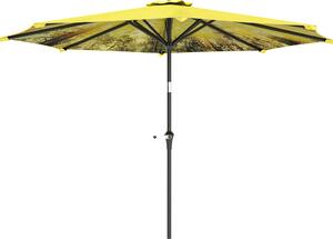 Outsunny parasol Ø300 cm, parasol z korb rczn, wzór omioramienny parasol balkonowy parasol plaowy wiatroodporny stabilny parasol rynkowy óty
