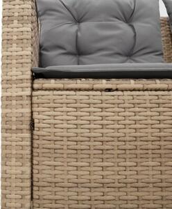 Zestaw Mebli Ogrodowych Komplet Wypoczynkowy Narożny Z Poduszkami Beżowy Rattan Na Taras Balkon Ogród