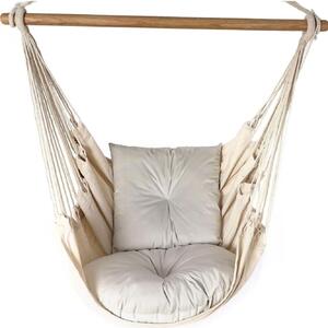Love Gifts® Fotel wiszcy z 2 poduszkami i zestawem haków sufitowych 130/100 cm - udwig 150 kg, fotel wiszcy dla dorosych i dzieci, zawieszenie fotela wiszcego do wntrz