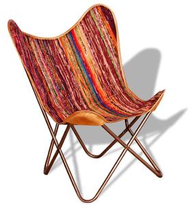 Krzesło motyl, w stylu chindi, wielokolorowe, tkanina