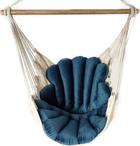 Love Gifts® Fotel wiszcy z 2 poduszkami w ksztacie muszli i zestawem haków sufitowych 130/100 cm - nono 150 kg, fotel wiszcy dla dorosych i dzieci, siedzisko wiszce