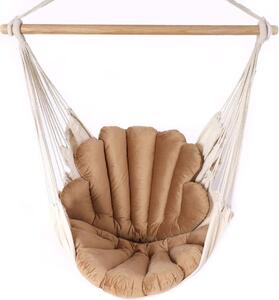 Love Gifts® Fotel wiszcy z 2 poduszkami w ksztacie muszli i zestawem haków sufitowych 130/100 cm - nono 150 kg, fotel wiszcy dla dorosych i dzieci, siedzisko wiszce