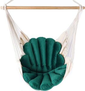 Love Gifts® Fotel wiszcy z 2 poduszkami w ksztacie muszli i zestawem haków sufitowych 130/100 cm - nono 150 kg, fotel wiszcy dla dorosych i dzieci, siedzisko wiszce