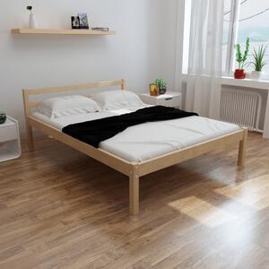 Łóżko z materacem, lite drewno sosnowe, 140 x 200 cm