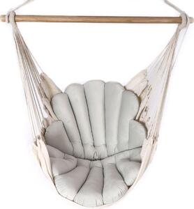 Love Gifts® Fotel wiszcy z 2 poduszkami w ksztacie muszli i zestawem haków sufitowych 130/100 cm - nono 150 kg, fotel wiszcy dla dorosych i dzieci, siedzisko wiszce