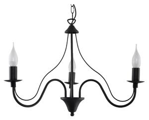 Czarna metalowa lampa wisząca ø 60 cm Fiorano – Sollux
