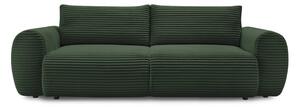 Ciemnozielona sztruksowa rozkładana sofa 257 cm Lucien – Bobochic Paris
