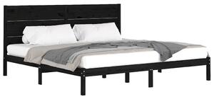 Czarne małżeńskie łóżko z drewna 200x200 - Gunar 6X