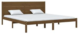Sosnowe podwójne łóżko miodowy brąz 200x200 - Gunar 6X