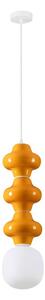 Biała/pomarańczowa lampa wisząca ceramiczna ze szklanym kloszem ø 18 cm Clio – Nova Luce