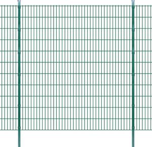 2D Panele i słupki ogrodzeniowe 2008x2230 mm 32 m zielone