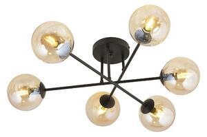 BRENDI 6B BL MIODOWA 833/6B plafon sufitowy nowoczesny DESIGN szklane klosze
