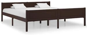 Drewniane dwuosobowe łóżko ciemny brąz 180x200 - Siran 7X