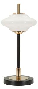 Biało-czarna lampa stołowa ze szklanym kloszem (wysokość 46 cm) Vintage – Mauro Ferretti