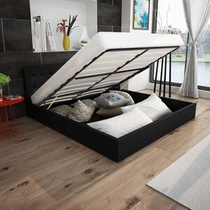 Łóżko ze schowkiem i materacem, sztuczna skóra, 160x200 cm