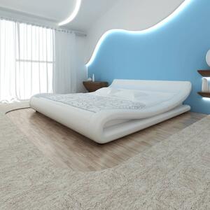Łóżko z materacem, białe, sztuczna skóra, 180 x 200 cm