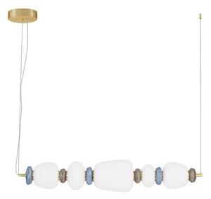 Biała/w kolorze złota metalowa lampa wisząca LED ze ściemniaczem z porcelanowym kloszem/ze szklanym kloszem Palo – Nova Luce