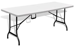 Składany stolik ogrodowy, biały, 180x75x74 cm, HDPE