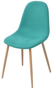 Krzesła stołowe, 4 szt., zielone, tkanina