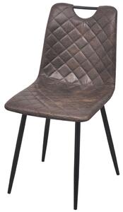 Krzesła stołowe, 6 szt., ciemnobrązowe, sztuczna skóra