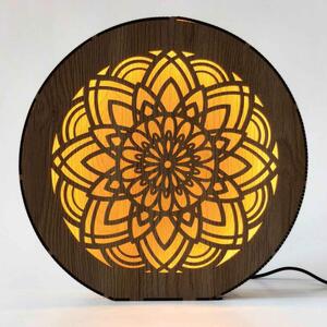 Ściemnialna drewniana lampa Mandala | HEARF