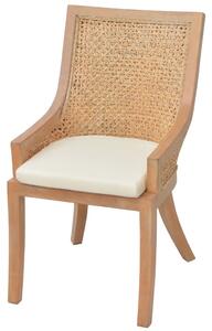 Krzesła stołowe, 4 szt., rattan i lite drewno mango