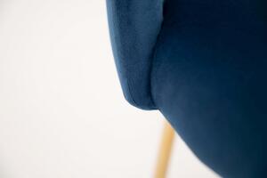 EMWOmeble Krzesło Glamour niebieskie KC-903-2 / welur, nogi złote