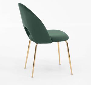 EMWOmeble Krzesło glamour zielone KC-903-2 / welur, nogi złote