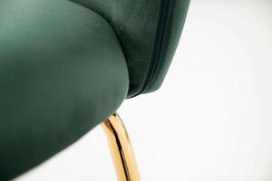 EMWOmeble Krzesło glamour zielone KC-903-2 / welur, nogi złote