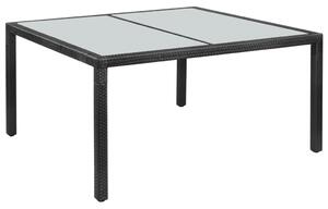 Stół ogrodowy, czarny, 150x90x75 cm, rattan PE