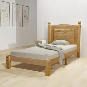Łóżko z materacem, sosnowe, w stylu meksykańskim, 90x200 cm