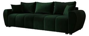 Ciemnozielona rozkładana welurowa sofa M7-L08